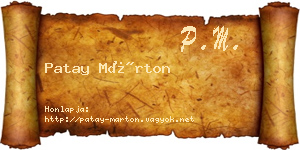 Patay Márton névjegykártya