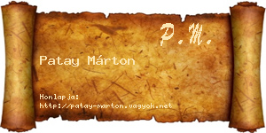 Patay Márton névjegykártya